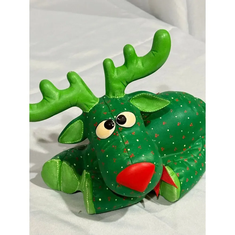 Vintage Kimble Hand Painted Christmas Reindeer Folk Art Holiday Decor
